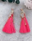 Fashion Red Alloy Studded Palm Tassel Earrings