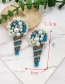 Fashion Blue Felt Cloth Rice Beads With Diamond Pearl Ice Cream Earrings