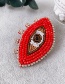 Fashion Red Felt Cloth Resin Beads And Diamond Eye Studs Hair Clip