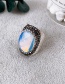 Fashion Black Alloy Diamond Natural Stone Ring