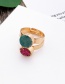 Fashion Green Alloy Diamond Natural Stone Ring