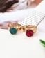 Fashion Red Alloy Diamond Natural Stone Ring