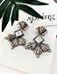 Fashion Ancient Silver Alloy Diamond-studded Shell Stud Earrings
