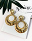 Fashion Rose Gold Alloy Shell Pattern Round Earrings