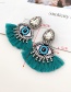 Fashion Khaki Alloy Rhinestone Eye Tassel Earrings