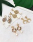 Fashion Gold Copper Inlaid Zircon Natural Pearl Geometric Earrings