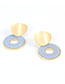 Fashion Blue Alloy Circle Acrylic Earrings
