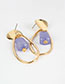 Fashion Purple Water Drop Acrylic Cylindrical Earrings