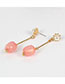 Fashion Pink Pearl Gold-plated Acrylic Earrings