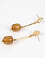 Fashion Brown Pearl Gold-plated Acrylic Earrings