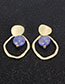 Fashion Purple Asymmetric Acrylic Alloy Cutout Earrings