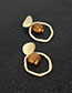 Fashion Brown Asymmetric Acrylic Alloy Cutout Earrings