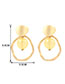 Fashion Yellow Asymmetric Acrylic Alloy Cutout Earrings