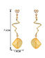 Fashion Yellow Love Pearl Electrocardiogram Acrylic Earrings