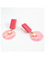 Fashion Pink Acrylic Stone Texture Pentagram Earrings