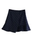 Fashion Navy Asymmetrical Stitching Stripe A-type Skirt