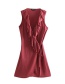 Fashion Brick Red Ruffle Dress
