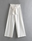 Fashion White Bow Linen Pants