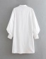 Fashion White Lantern Sleeve Shirt Dress