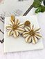 Fashion Yellow Alloy Resin Rice Beads Flower Earrings