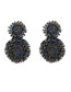 Fashion Khaki Crystal Rice Beads Woven Stitched Earrings