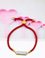 Fashion Red Rope Purple Geometric Crystal Bud Pull Bracelet