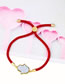 Fashion Red Rope Silver Palm Crystal Pull Bracelet