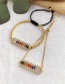 Fashion Gold Copper Inlaid Zircon Square Bracelet