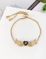 Fashion Gold Copper Inlay Zircon Love Wings Bracelet
