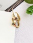 Fashion Gold Copper Inlaid Zircon Crescent Necklace