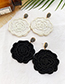 Fashion Black Felt Cloth: Rice Beads: Flower Earrings