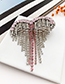 Fashion pink Alloy Diamond Love Tassel Hair Clip