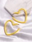 Fashion Yellow Geometric Love Heart Shaped Acrylic Earrings