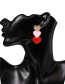 Fashion Color Three Heart Drop Earrings