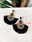Fashion Black Alloy Diamondd Palm Eyes Tassel Earrings