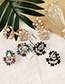Fashion White Alloy Diamond Pearl Stud Earrings