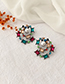 Fashion White Alloy Diamond Pearl Stud Earrings