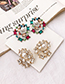 Fashion Color Alloy Diamond Pearl Stud Earrings