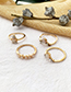 Fashion Gold Alloy Resin Ring Set Of Ten