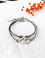 Fashion Gray Alloy Resin Wax Rope Love Bracelet Four-piece