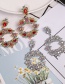 Fashion Ab Color Geometric Small Flower Diamond Earrings