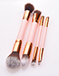 Fashion Pink Gold 4-pack Double-head Makeup Brush
