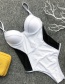Fashion White Mesh One-piece Swimsuit
