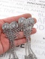 Fashion Silver Ear Clip Diamond-studded Tassel Earrings