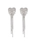 Fashion Silver One Diamond-studded Tassel Earrings