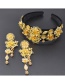 Fashion Gold Metal Flower Sun Flower Pearl Headband