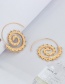 Fashion Gold Oval Vortex Gear Heart Shaped Earrings