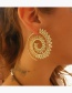 Fashion Silver Leaves Rotating Roman Leaf Earrings