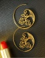 Fashion Gold Round Carved Small Tree Spiral Earrings