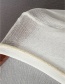 Fashion White Pocket Striped Knit Coat